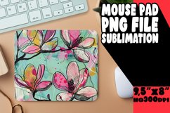 Colorful Flower Pattern Mouse Pad PNG Product Image 1