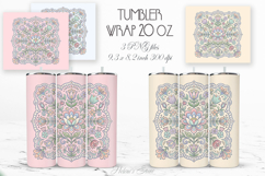 Cute pastel floral tiles straight tumbler 20oz wrap designs Product Image 1