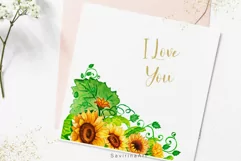 Watercolor Bouquet of Sunflowers Summer.Watercolor Clipart. Product Image 2