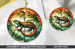 Chameleon Stained Glass Ornament PNG, Digital Download File Product Image 1