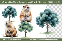 Adorable Cute Fairy Woodland Clipart Bundle PNG Product Image 6