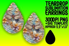 Playful Teardrop Earrings Template for Printing , 3D Flower Product Image 1