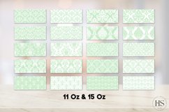 30 Green Damask Pattern Mug Sublimation PNG Bundle, Mug Wrap Product Image 2