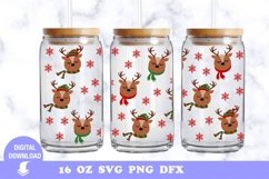 Christmas Can glass, Christmas Deer, Winter, full wrap Product Image 2