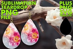 Aqua Dreams: Sublimation Teardrop Earrings Designs Art PNG Product Image 1