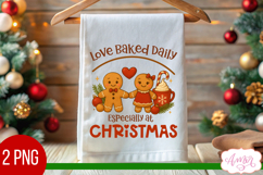Christmas kitchen towel PNG, Cute gingerbread man design Product Image 3