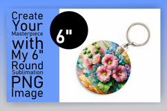 Elegant Circle Design Keychain Artwork , Flowers Product Image 1