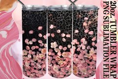 Sublimation Sparkle Flower &amp; Leopard Tumbler Wrap Product Image 1