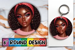 Bright Ornaments Round Sublimation PNG, Love Girl Product Image 1