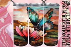 20oz Tumbler: Elegant Glitter Butterfly Wrap Product Image 1