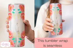 Customizable floral tumbler wrap sublimation PNG design Product Image 2