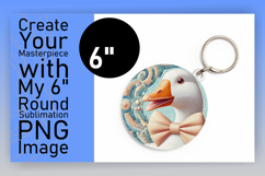 Vibrant Keychain Round Design PNG , Goose Product Image 1