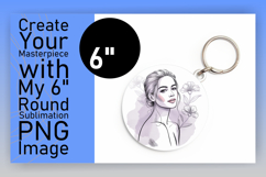 Cute Keychain Round Design Template , Beauty Woman Product Image 1