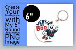 Trendy Keychain Round Design Artwork , Funny Ghost Product Image 1