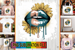 Cozy TSHIRT Art Ideas PNG, Dripping Lips Product Image 1