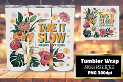 EXQUISITE 20oz Tumbler PNG Template , Flower Quote Product Image 1
