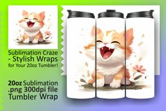 Playful Feline Tumbler Designs: Sublimation Joy Product Image 1