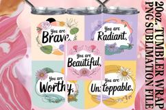 Heartfelt Sublimation 20oz tumbler wrap, Quote Product Image 1