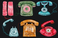 watercolor telephone retro style 6 items png Product Image 3