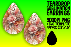 Creative Teardrop Earrings Template Art , Autumn Flower Product Image 1