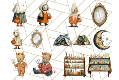 Vintage Halloween PNG Clipart, 1950s Retro Graphics Clip Art Product Image 3
