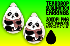 Elegant Teardrop Earrings Template PNG , Valenines Animals Product Image 1