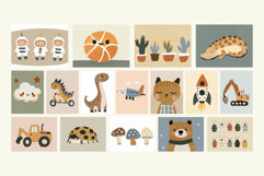 Neutral Kids Wall Art Nursery Printable Posters Cute Product Image 7