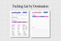 Packing List by Destination Printable &amp; Digital Use PDF Product Image 2