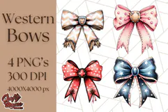 Western Style Bow PNG, Cute Cowboy, Cowgirl Coquette Png Product Image 1