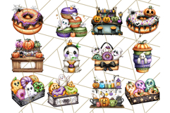 Ghost Café PNG Clipart, Cute Ghost Baristas Halloween Treats Product Image 7