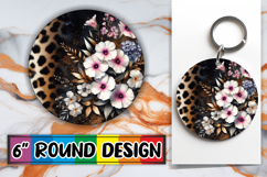 Unique Sublimation Round Ornaments, Leopard Prints Product Image 1