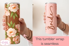 Bride Tumbler Wrap sublimation PNG, Wedding floral tumbler Product Image 3