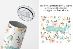 Tumbler sublimation design with spring flowers, PNG file. Product Image 3