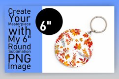 Fall Season Watercolor Foliage Round Design Keychain Product Image 1