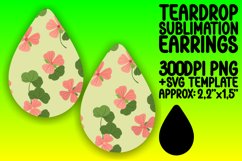 Boho Floral Harmony Sublimation Teardrop Earring Product Image 1
