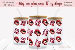 Valentines day pattern Libbey Can Glass Wrap 16oz design png Product Image 1