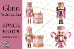 Pink and Black Glam Nutcracker Clipart PNG Product Image 1