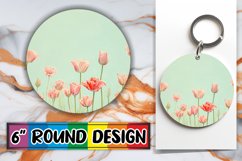 Floral Harmony Sublimation Circle Design Vibrant Blooms Product Image 1