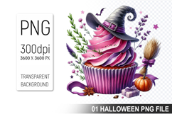 Spooky Cute Halloween Cupcakes Clipart PNG Bundle Product Image 14
