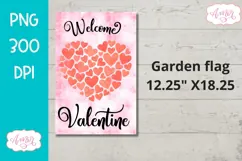 Welcome Valentine garden flag sublimation PNG Product Image 2