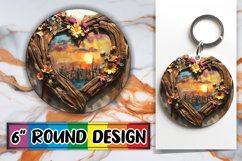 Heartwood Delight Sublimation Floral Radiance,Keychanin PNG Product Image 1