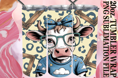 LUMINOUS ADVENTURES 20oz TUMBLER WRAP, Cute Cow Product Image 1