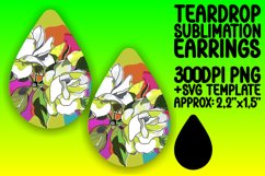Energetic Pop Art Teardrop Earring Design Graphics Product Image 1