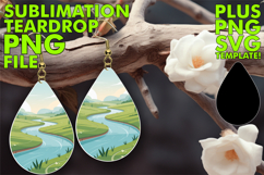 Joyful Teardrop Earrings Sublimation, Spring Product Image 1
