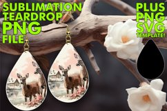 Bold Teardrop Earrings Gift PNG, Christmas Product Image 1