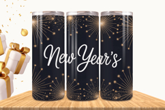 Festive Happy New Year Tumbler Wrap 2026: 20oz Skinny Tumble Product Image 1