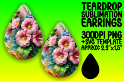 Dynamic Teardrop Earrings Template PNG , Flowers Product Image 1