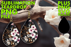 LUMINOUS Teardrop Earrings Design PNG, Leopard Prints Product Image 1