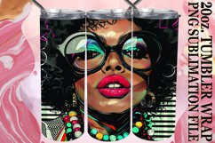 Portrait Paradise: Radiant Striped Tumbler Wrap, 20oz Product Image 1