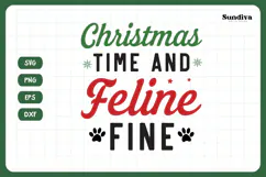 Christmas Cat Bandana Quotes SVG | Feline Fine Product Image 3